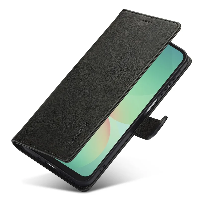 LC.IMEEKE Para Samsung Galaxy A17 Capa de Couro PU com Textura de Bezerro, Suporte de Carteira e Capa de Telefone - Preto