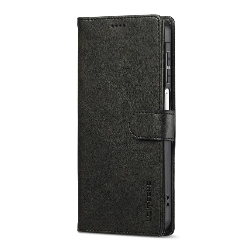 LC.IMEEKE Para Samsung Galaxy A17 Capa de Couro PU com Textura de Bezerro, Suporte de Carteira e Capa de Telefone - Preto