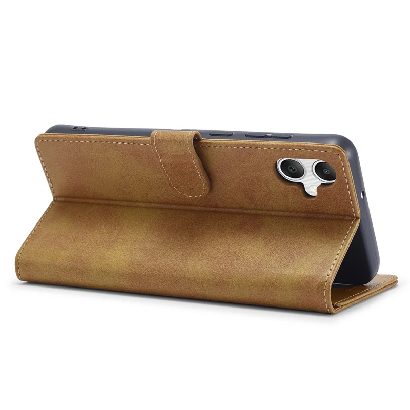 LC.IMEEKE Funda Tipo Cartera de Cuero con Textura de Ternero para Samsung Galaxy A07 - Amarillo