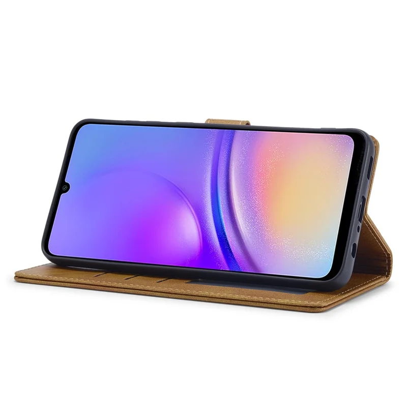 LC.IMEEKE Funda Tipo Cartera de Cuero con Textura de Ternero para Samsung Galaxy A07 - Amarillo