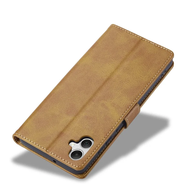 LC.IMEEKE Funda Tipo Cartera de Cuero con Textura de Ternero para Samsung Galaxy A07 - Amarillo