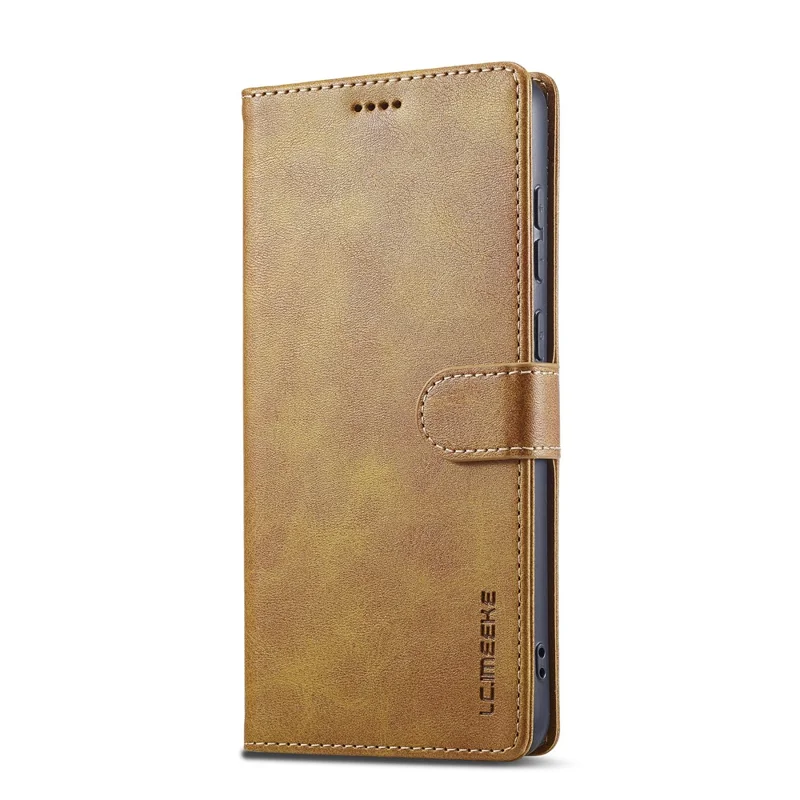 LC.IMEEKE Funda Tipo Cartera de Cuero con Textura de Ternero para Samsung Galaxy A07 - Amarillo