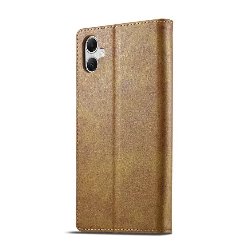 LC.IMEEKE Funda Tipo Cartera de Cuero con Textura de Ternero para Samsung Galaxy A07 - Amarillo