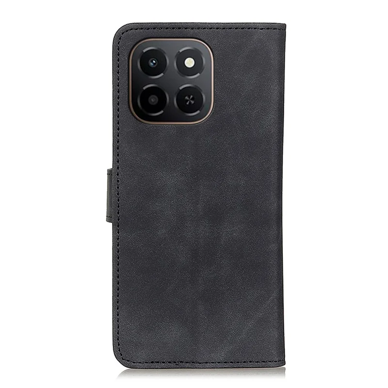 KHAZNEH Para Honor X6c 4G Capa de Couro PU Textura Retrô de Celular - Preto