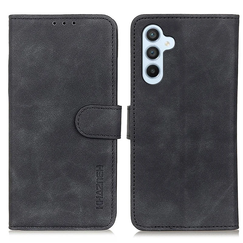 KHAZNEH Für Samsung Galaxy S25 FE Hülle PU-Leder Retro-Textur Handyhülle - Schwarz
