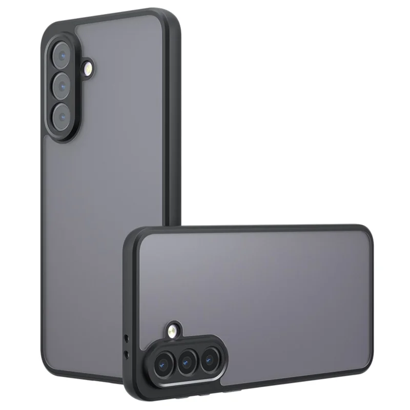Für Samsung Galaxy A36 5G Hülle Skin-Touch TPU + PC Matte Handyhülle, Transparent Schwarz