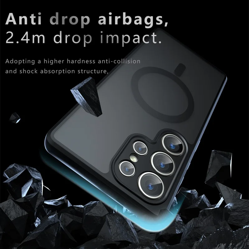 Capa para Samsung Galaxy S25 Ultra Compatível com MagSafe, Capa de Celular em TPU+PC Fosca