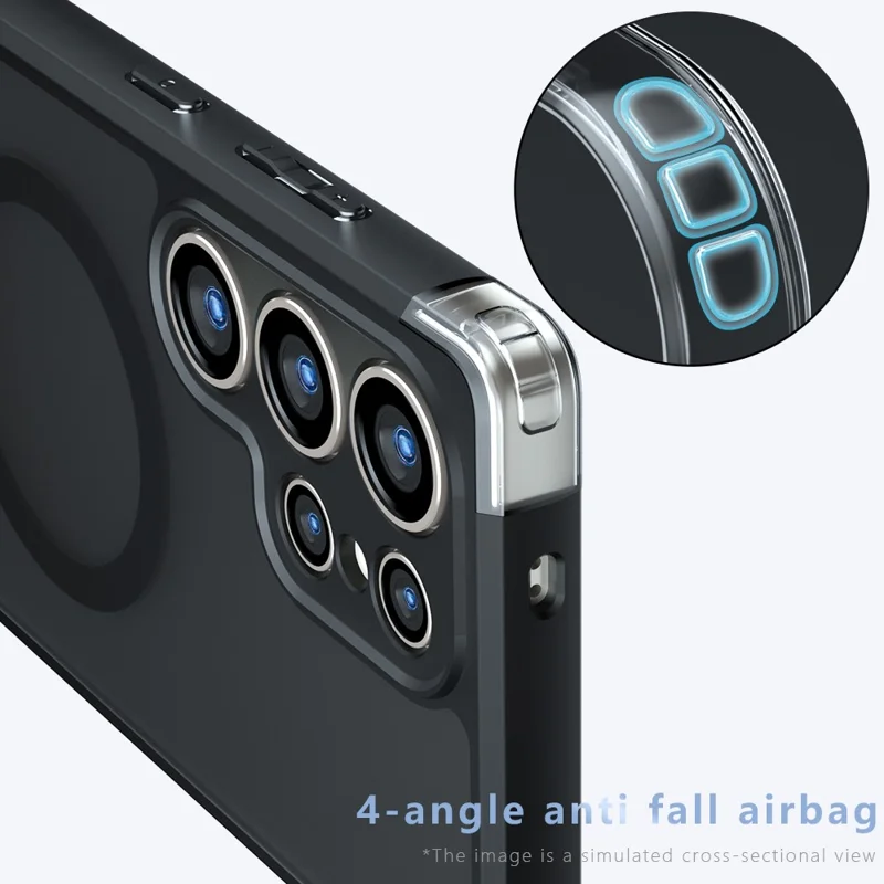 Capa para Samsung Galaxy S25 Ultra Compatível com MagSafe, Capa de Celular em TPU+PC Fosca