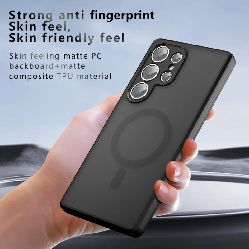 Capa para Samsung Galaxy S25 Ultra Compatível com MagSafe, Capa de Celular em TPU+PC Fosca