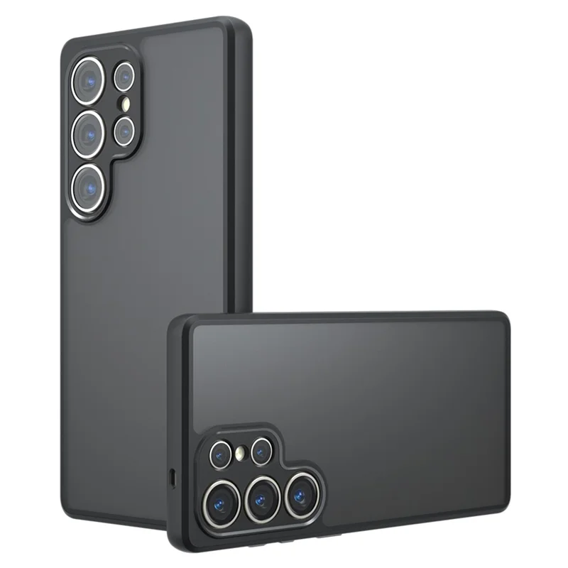 Für Samsung Galaxy S25 Ultra Hülle Soft-Touch TPU + PC Matter Handyschale, Transparent Schwarz