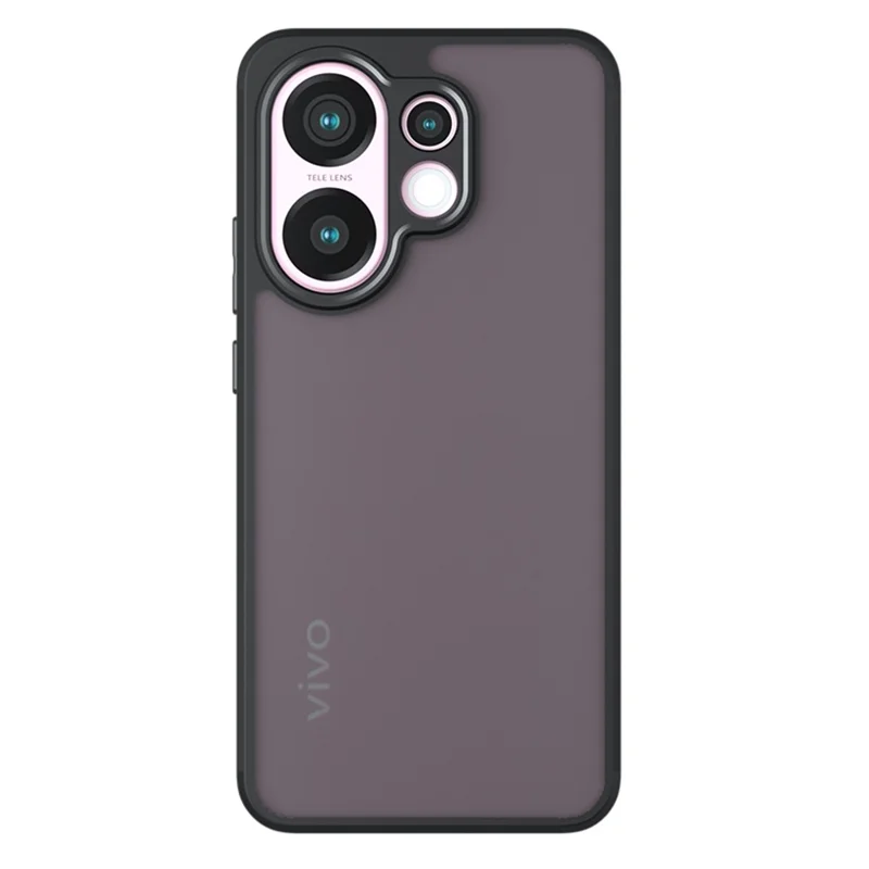 Für vivo S30 5G Hülle Skin-Touch TPU + PC Matt Handyhülle, Transparent Schwarz