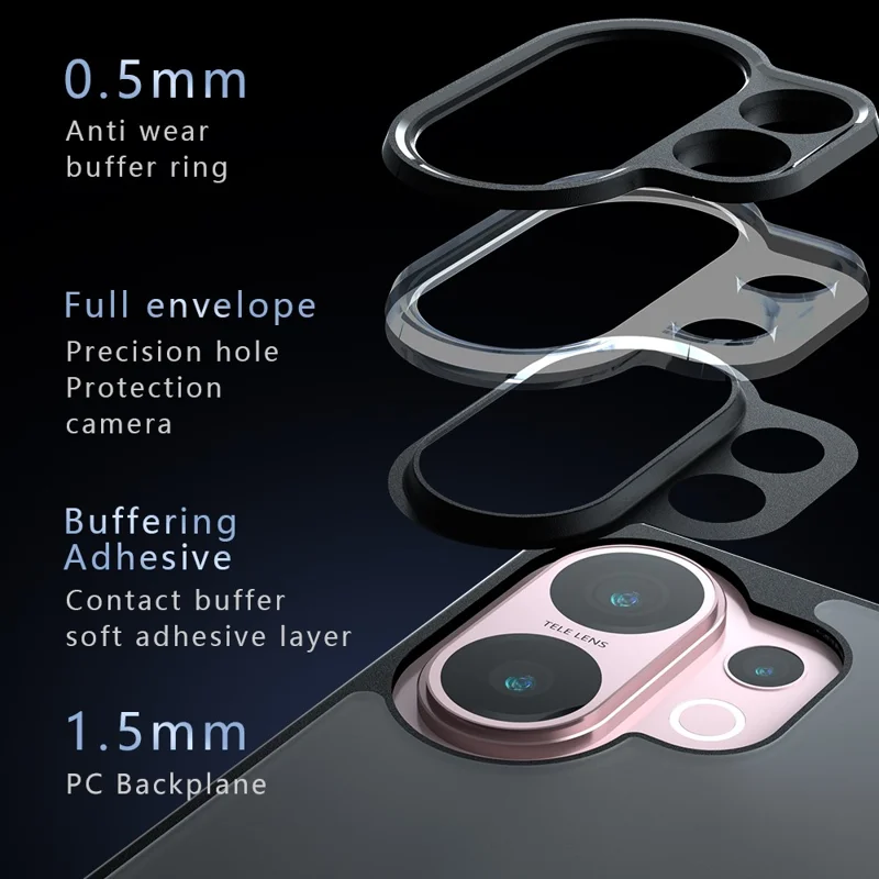 Für vivo S30 5G Hülle Skin-Touch TPU + PC Matt Handyhülle, Transparent Schwarz