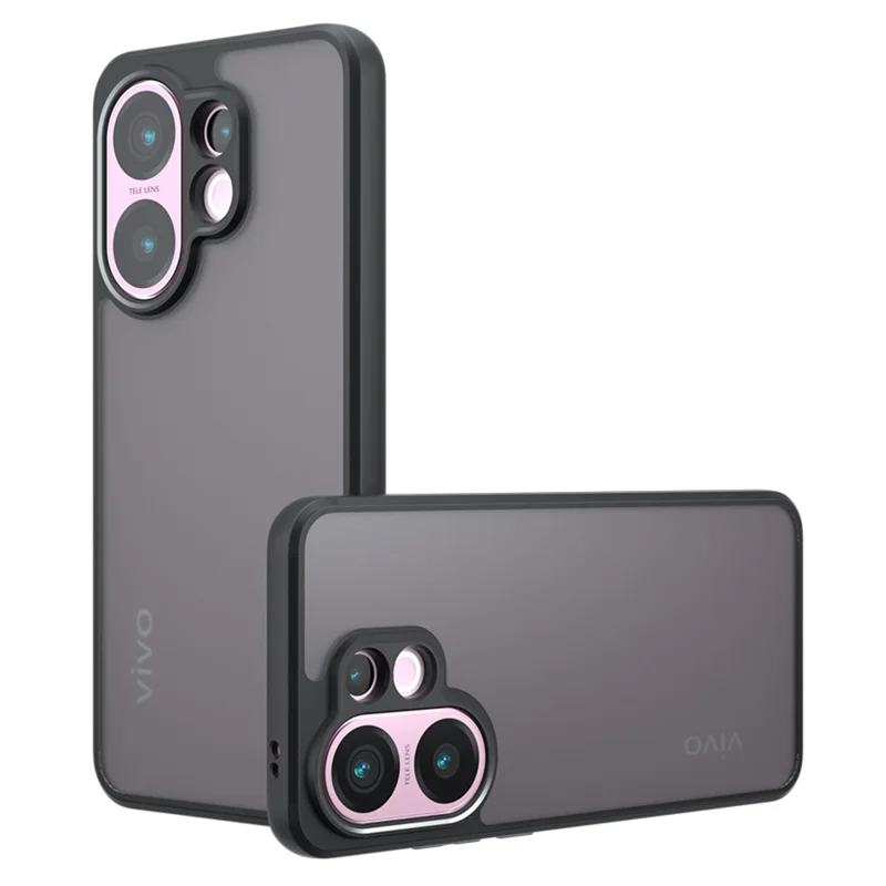Für vivo S30 5G Hülle Skin-Touch TPU + PC Matt Handyhülle, Transparent Schwarz