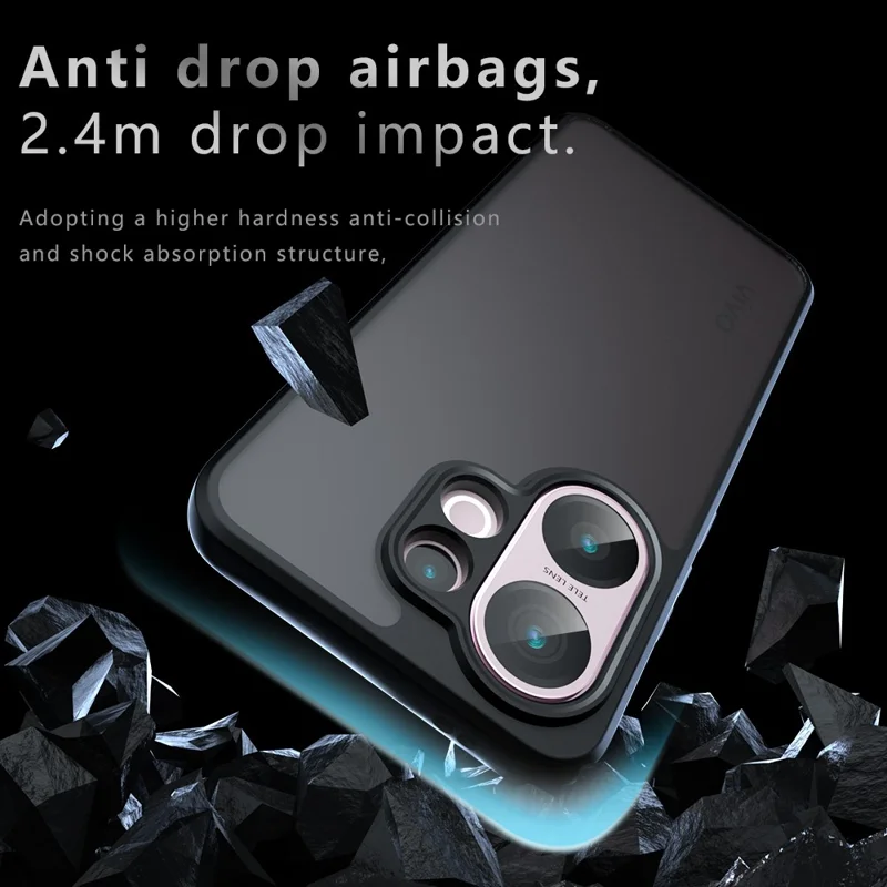Für vivo S30 5G Hülle Skin-Touch TPU + PC Matt Handyhülle, Transparent Schwarz
