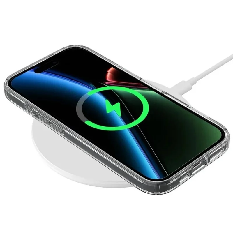 WANLONFENG LM1 Series For iPhone 17 Clear Case Compatible with MagSafe with 2Pcs Screen Films (Big Lens Hole)