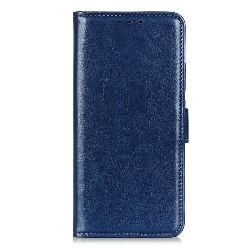 Pour Motorola Moto G56 5G Étui en Cuir PU Texture Crazy Horse avec Support de Téléphone - Bleu