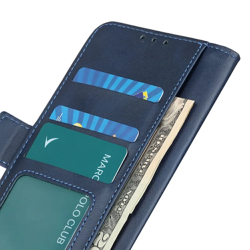 Voor Honor X6c 4G Hoesje Stand Koeienhuidstructuur PU Leren Telefoonhoes - Blauw