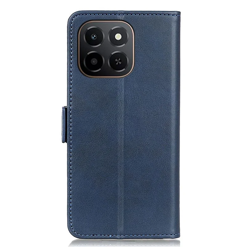 Voor Honor X6c 4G Hoesje Stand Koeienhuidstructuur PU Leren Telefoonhoes - Blauw