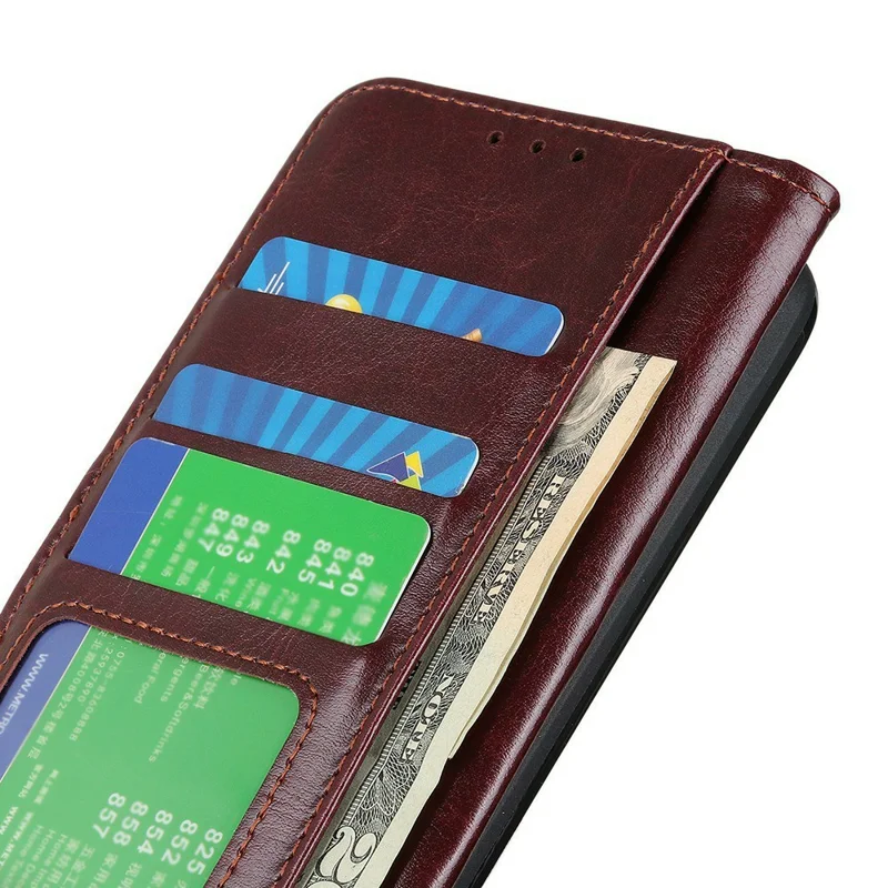Capa para Honor X6c 4G Estilo Crazy Horse em Couro PU com Suporte para Celular - Marrom