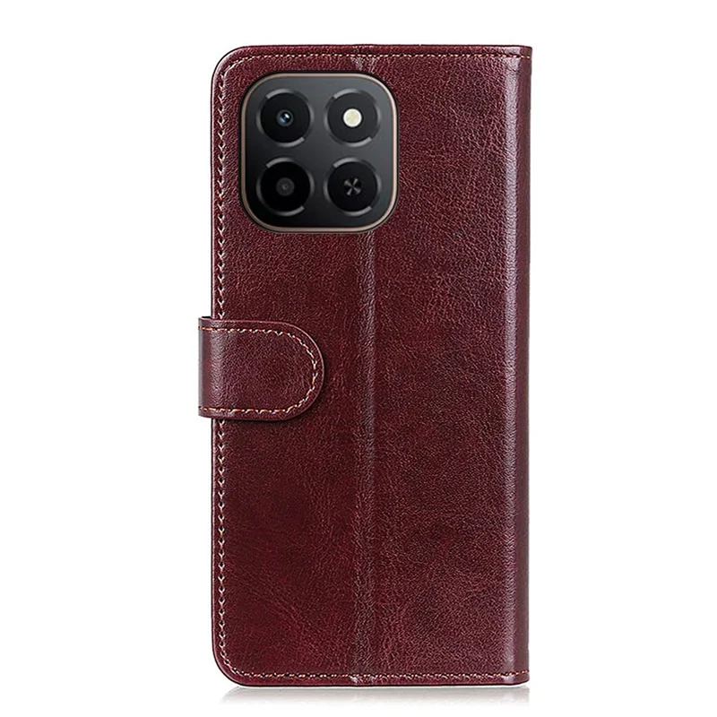 Capa para Honor X6c 4G Estilo Crazy Horse em Couro PU com Suporte para Celular - Marrom