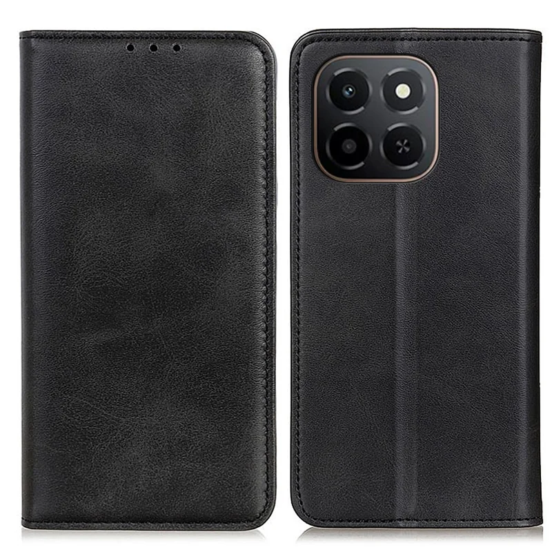 Per Honor X6c 4G Custodia in pelle spaccata Flip Wallet Cover per telefono - Nero