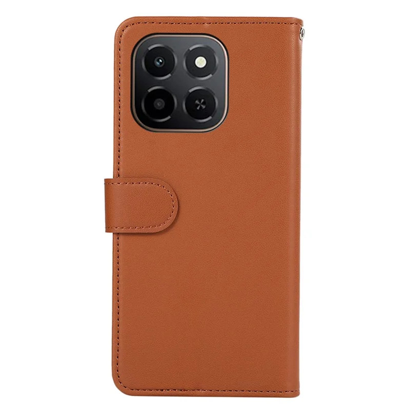For Honor X6c 4G Case RFID Blocking Flip Leather Phone Cover - Brown