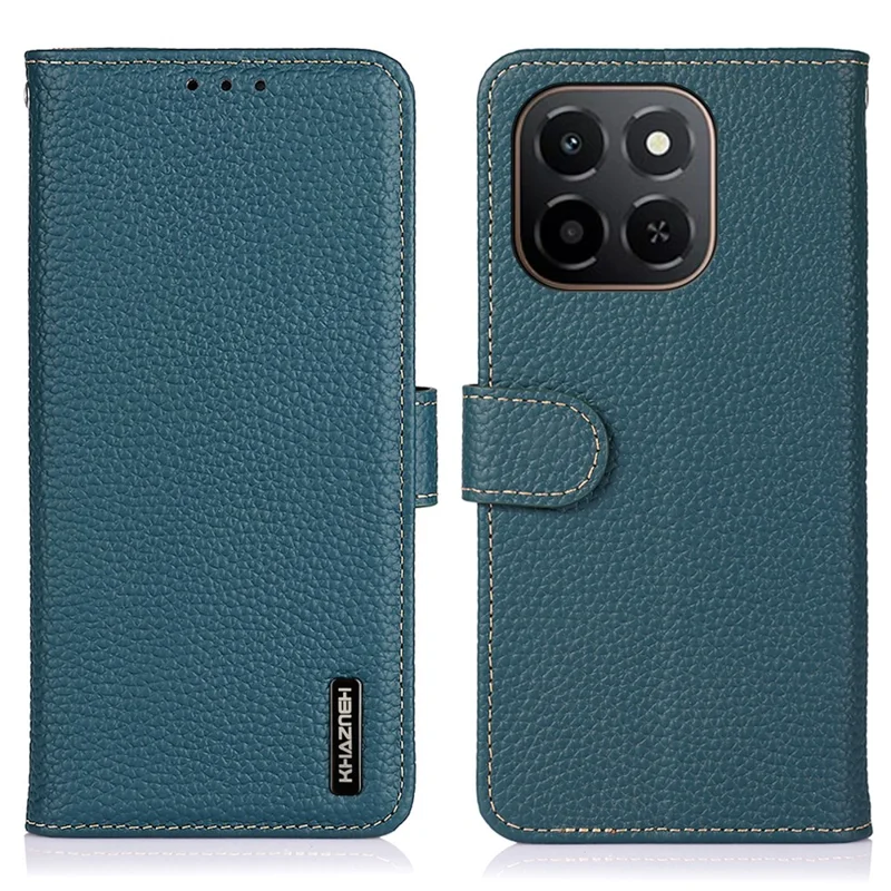 KHAZNEH per Honor X6c 4G Cover in Vera Pelle di Mucca Flip per Telefono - Verde