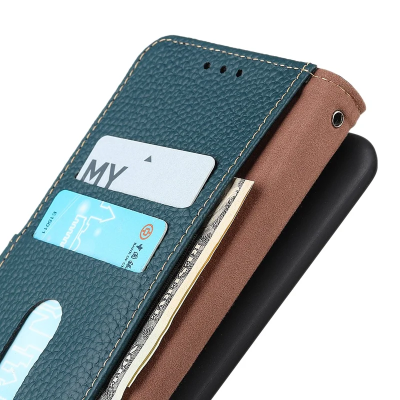 KHAZNEH per Honor X6c 4G Cover in Vera Pelle di Mucca Flip per Telefono - Verde