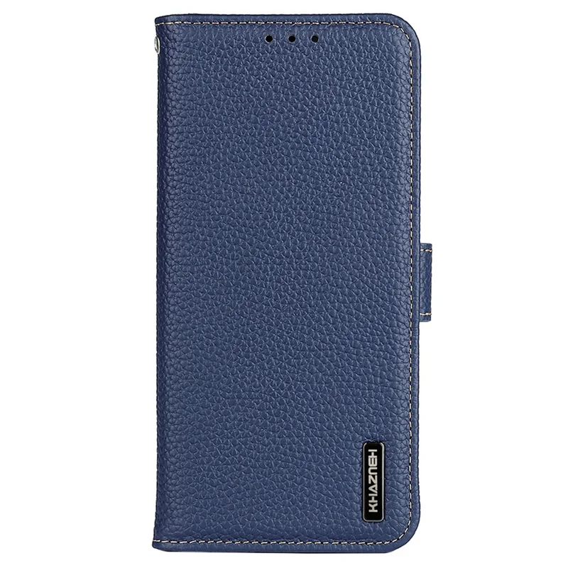 KHAZNEH For Honor X6c 4G Case Genuine Cow Leather Flip Phone Cover - Blue