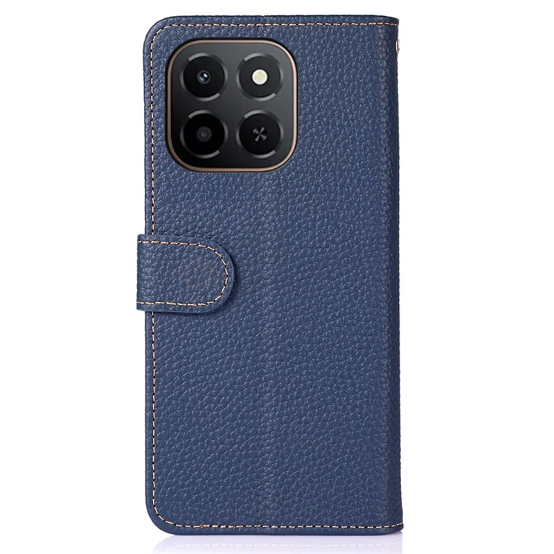 KHAZNEH For Honor X6c 4G Case Genuine Cow Leather Flip Phone Cover - Blue
