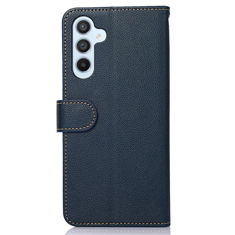 KHAZNEH Für Samsung Galaxy S25 FE Hülle RFID-blockierendes Portemonnaie PU-Leder Handyhülle mit Gurt - Blau