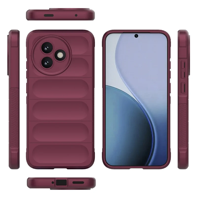 Cover per Xiaomi Redmi K80 Ultra 5G Antiurto Morbido TPU Custodia Posteriore Robusta - Rosso Vino