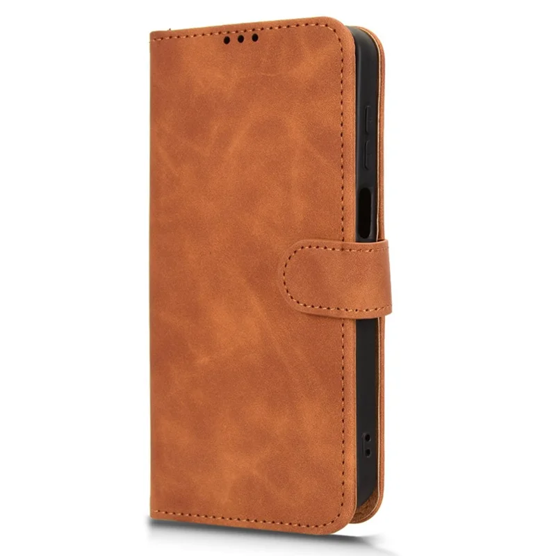 Custodia in Pelle per Samsung Galaxy M36 5G Effetto Pelle, Antiurto, Portafoglio Pieghevole - Marrone