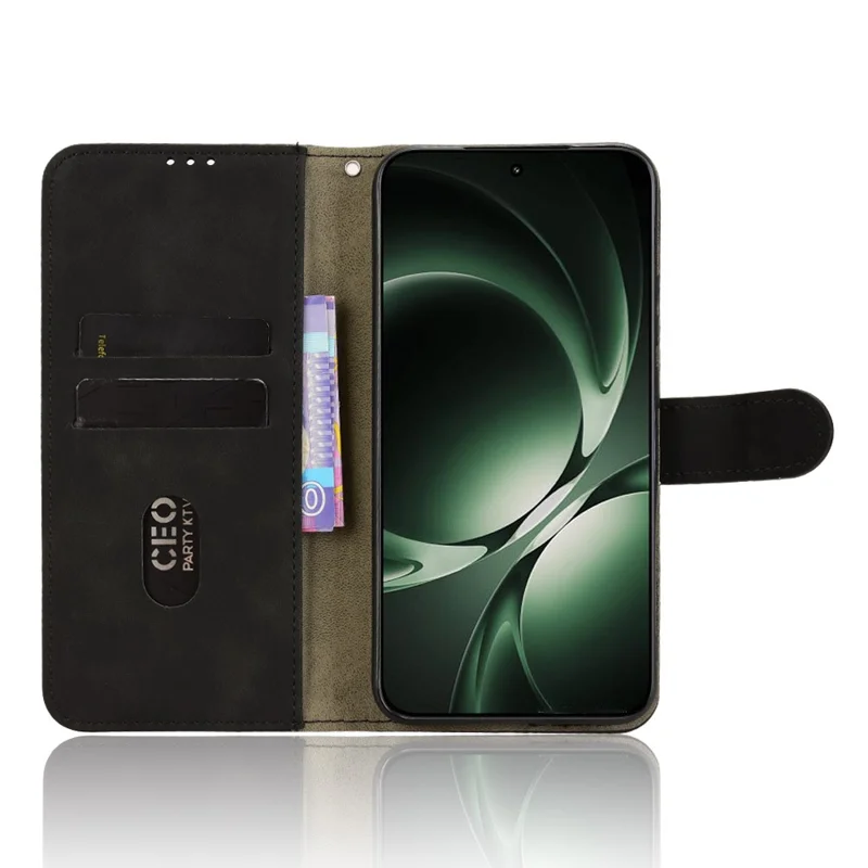 For Xiaomi Redmi K80 Ultra 5G Leather Case Skin Feel Anti Drop Wallet Flip Phone Cover - Black