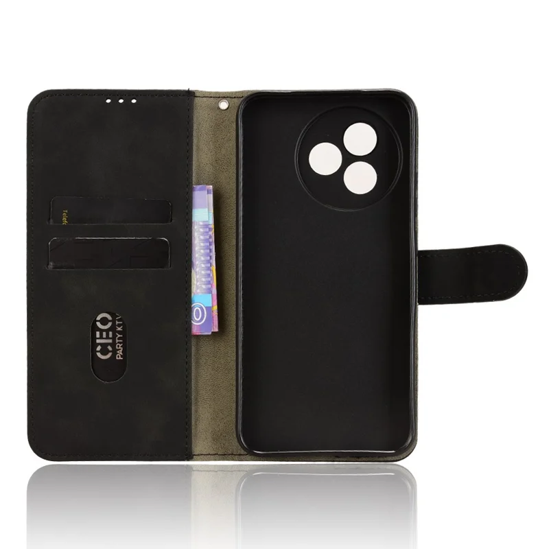 For Xiaomi Redmi K80 Ultra 5G Leather Case Skin Feel Anti Drop Wallet Flip Phone Cover - Black