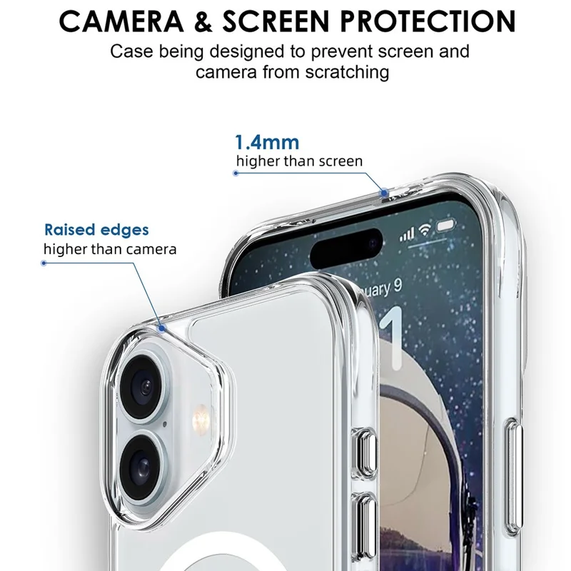 For iPhone 17 Case Compatible with MagSafe TPU + PC Clear Phone Cover