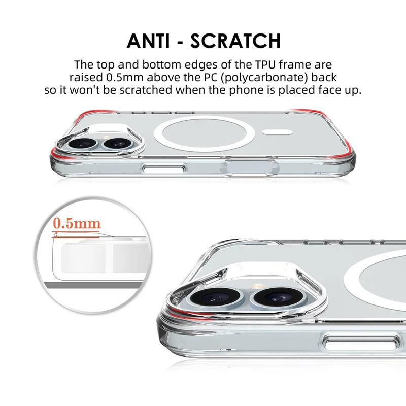 For iPhone 17 Case Compatible with MagSafe TPU + PC Clear Phone Cover