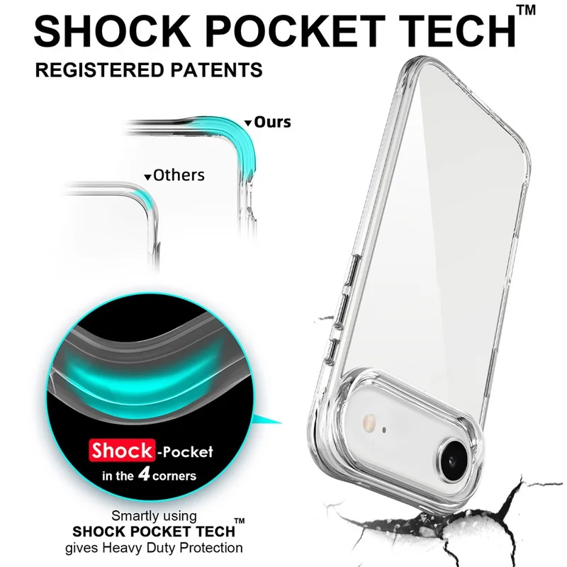 For iPhone 17 Air Case PC + TPU Dropproof Transparent Phone Cover