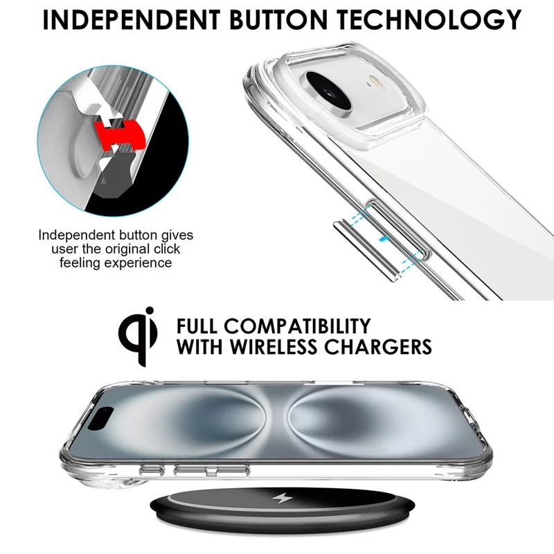 For iPhone 17 Air Case PC + TPU Dropproof Transparent Phone Cover