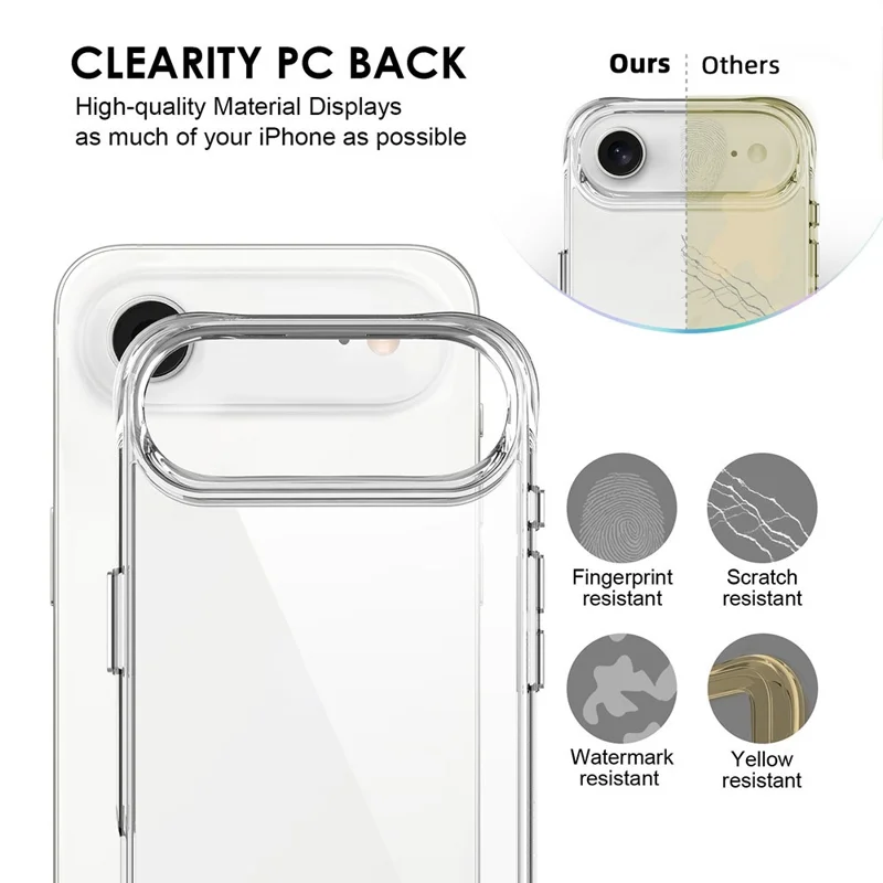 For iPhone 17 Air Case PC + TPU Dropproof Transparent Phone Cover