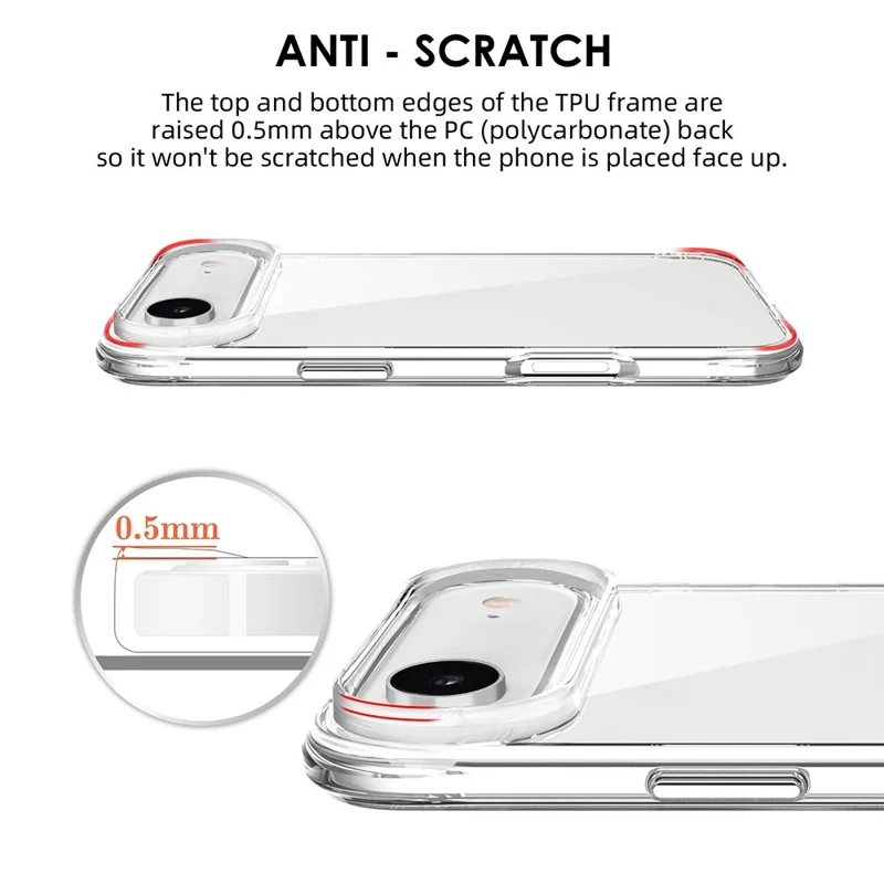 For iPhone 17 Air Case PC + TPU Dropproof Transparent Phone Cover