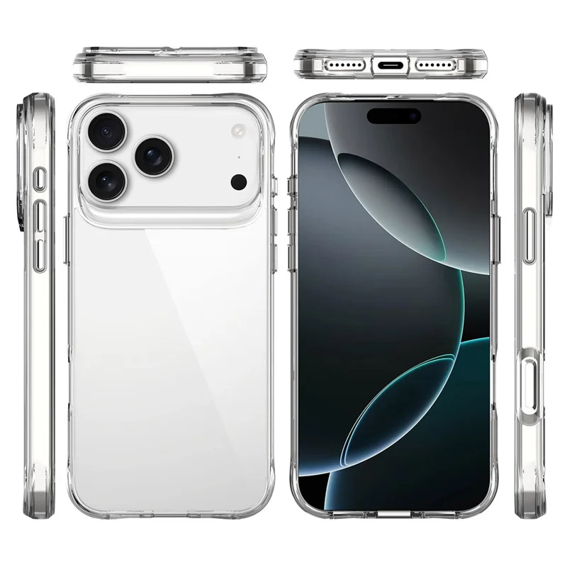 For iPhone 17 Pro Case PC + TPU Dropproof Transparent Phone Cover