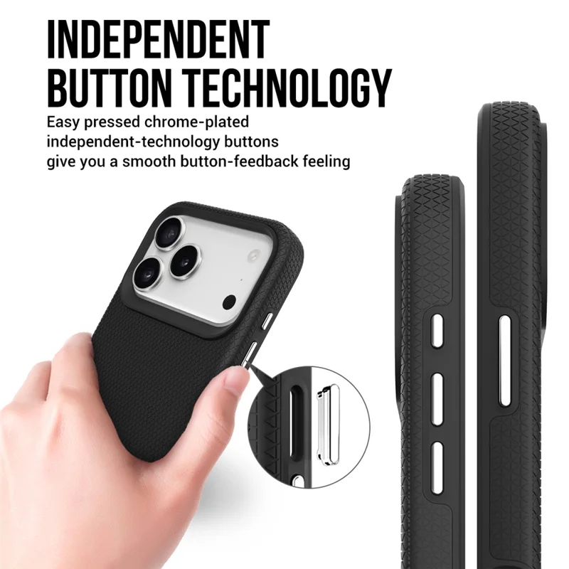For iPhone 18 Pro Max / 17 Pro Max Case TPU + PC Four Corner Anti-Drop Phone Cover - Black