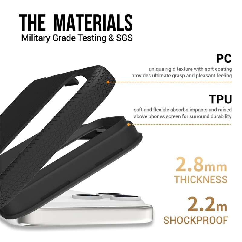 For iPhone 18 Pro Max / 17 Pro Max Case TPU + PC Four Corner Anti-Drop Phone Cover - Black