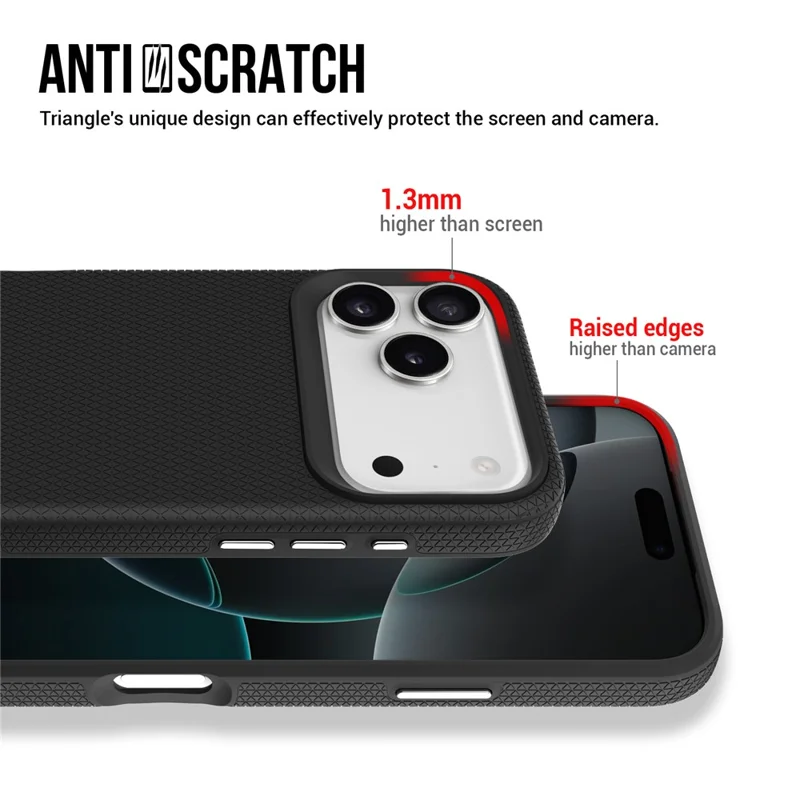 For iPhone 18 Pro Max / 17 Pro Max Case TPU + PC Four Corner Anti-Drop Phone Cover - Black