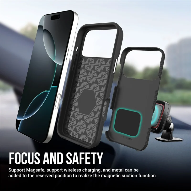 For iPhone 18 Pro Max / 17 Pro Max Case TPU + PC Four Corner Anti-Drop Phone Cover - Black