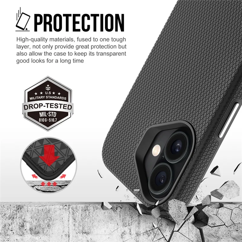 For iPhone 17 Case Compatible with MagSafe Protective TPU + PC Phone Cover - Black