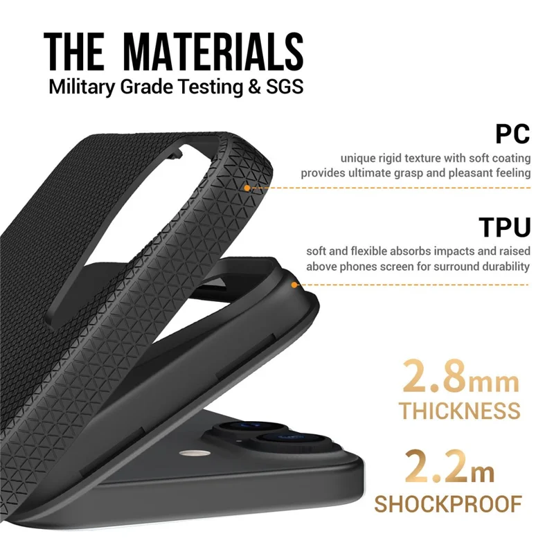 For iPhone 17 Case Compatible with MagSafe Protective TPU + PC Phone Cover - Black