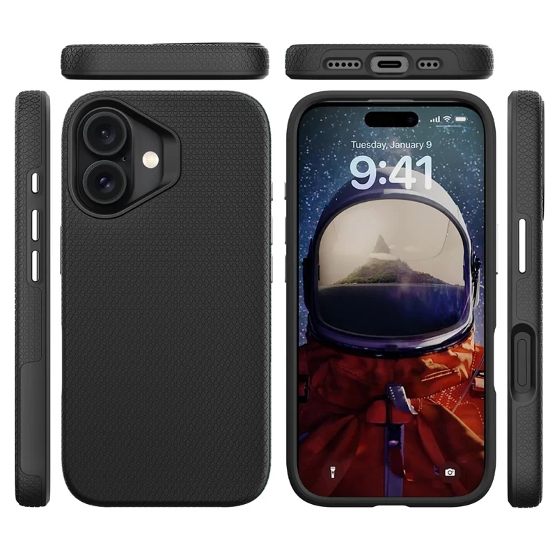 For iPhone 17 Case Compatible with MagSafe Protective TPU + PC Phone Cover - Black