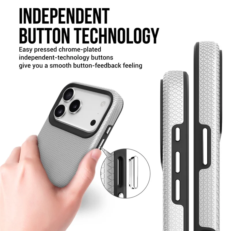 Étui pour iPhone 17 Pro Compatible avec MagSafe Coque de protection en TPU + PC - Argent
